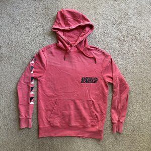 American Eagle Hoodie Men's Small Faded Red Logo Sweatshirt Long Sleeve